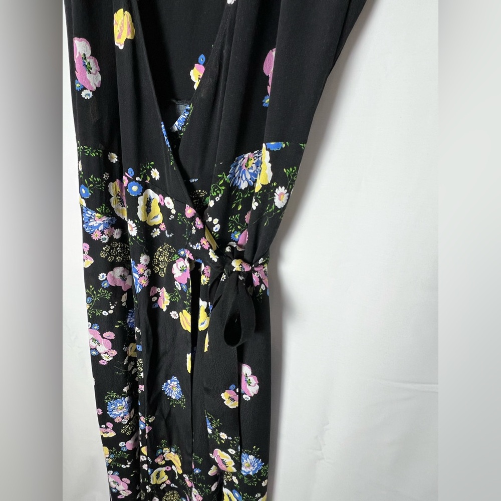 Free People Black Floral Low V Neck Maxi Wrap Dress - Picture 5 of 10